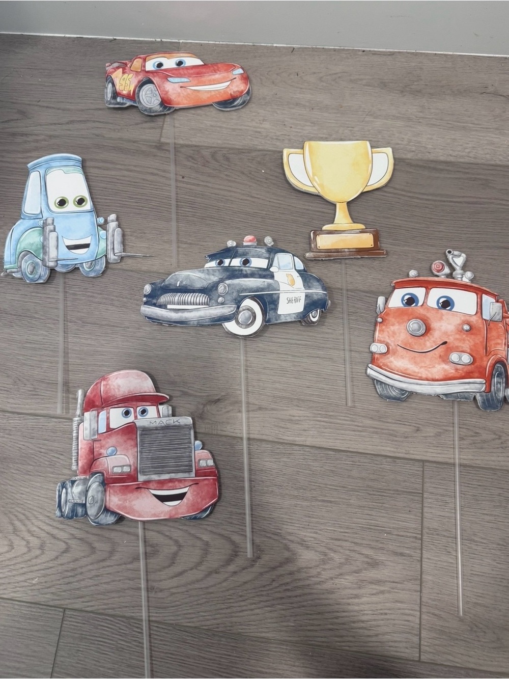 Cars Movie Character Foam Props - set of 6